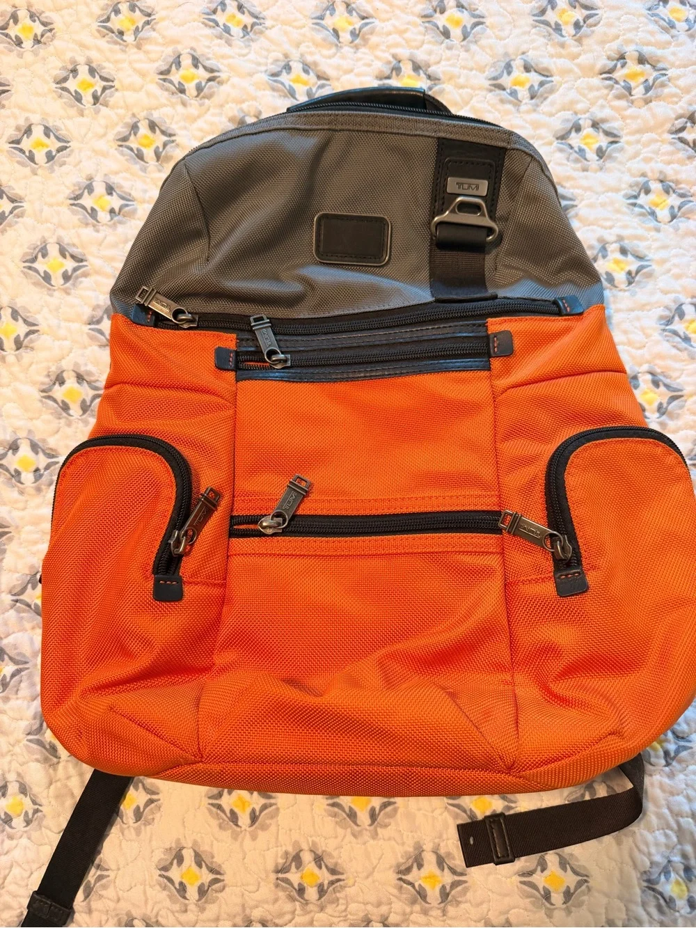Tumi Orange and Gray Two-Tone Men's Backpack